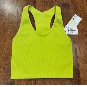 Zella Stretch Seamless Longline Sports Bra – Green Primrose – Size Small – NWT